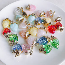 将图片加载到图库查看器，10pcs Summer Fresh Resin Strawberry Set with Pearls - Wholesale DIY Accessories
